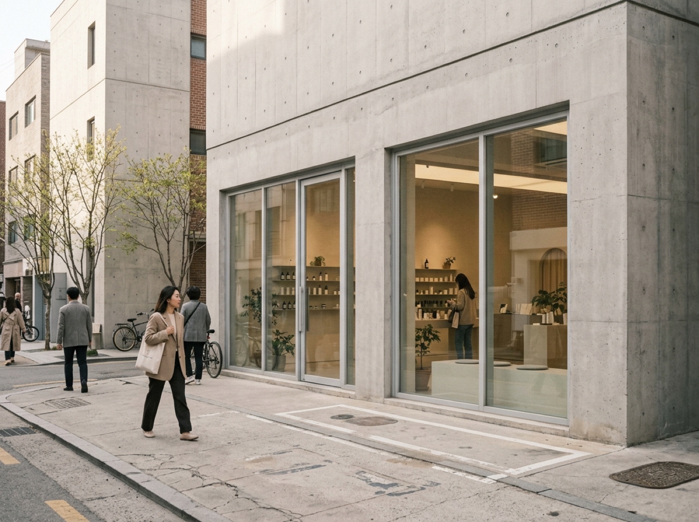 A beauty store in Seoul, photographed in soft daylight